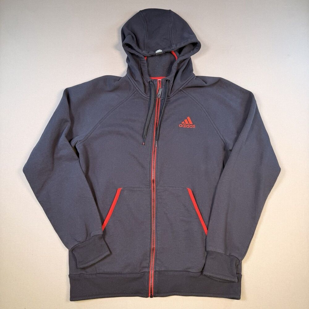 Adidas Hoodie Mens Large Black 3 Stripes Pullover NBA TV Production Hoodie